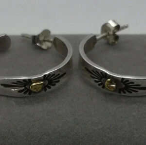 ✨ Sterling gold nugget hoops ✨